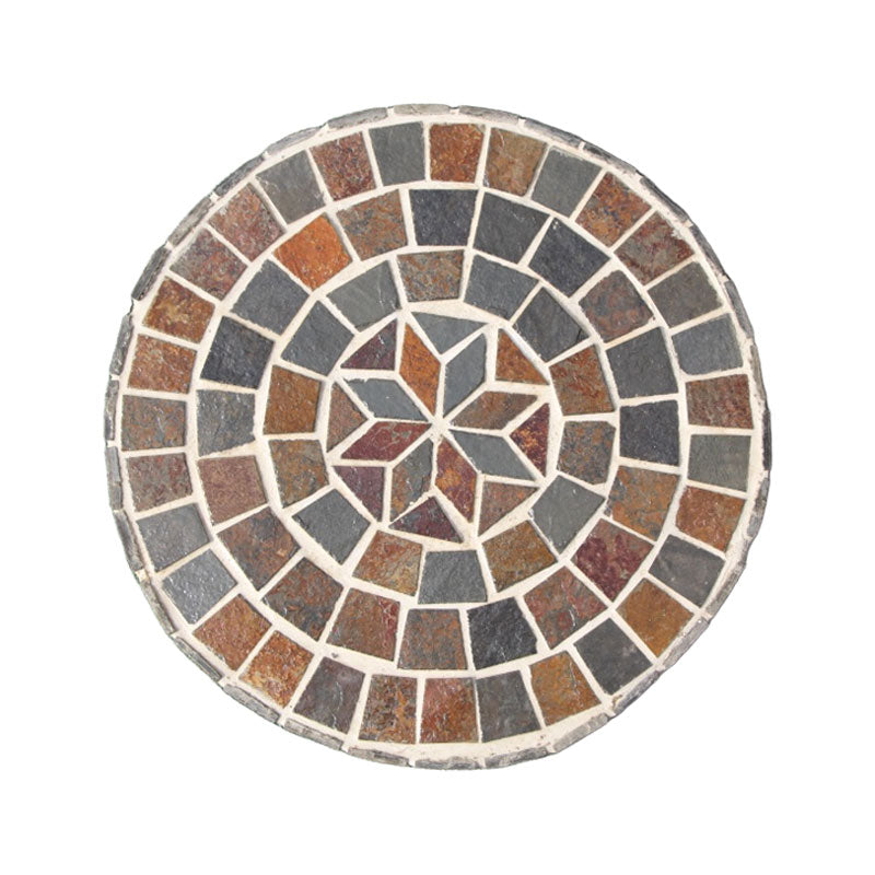 Hand-Cut Natural Stone Mosaic Stepping Stone for Yard & Patio