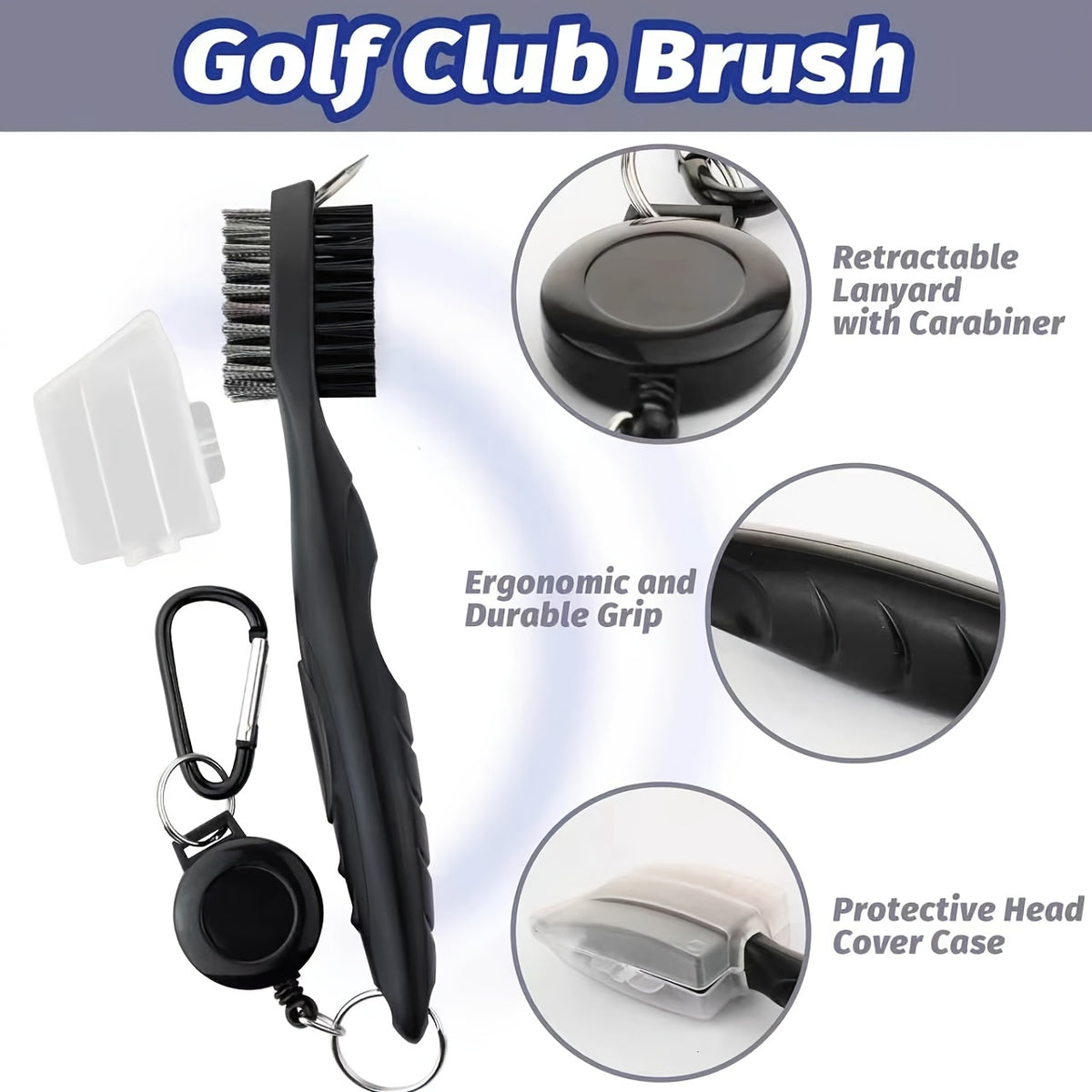 Complete Golf Cleaning Kit (with accessories): Club Cleaning Brush, Score Counter, Divot Tool, Microfiber Towel, and Wooden Tee Gift Set—Designed for Golf Enthusiasts.