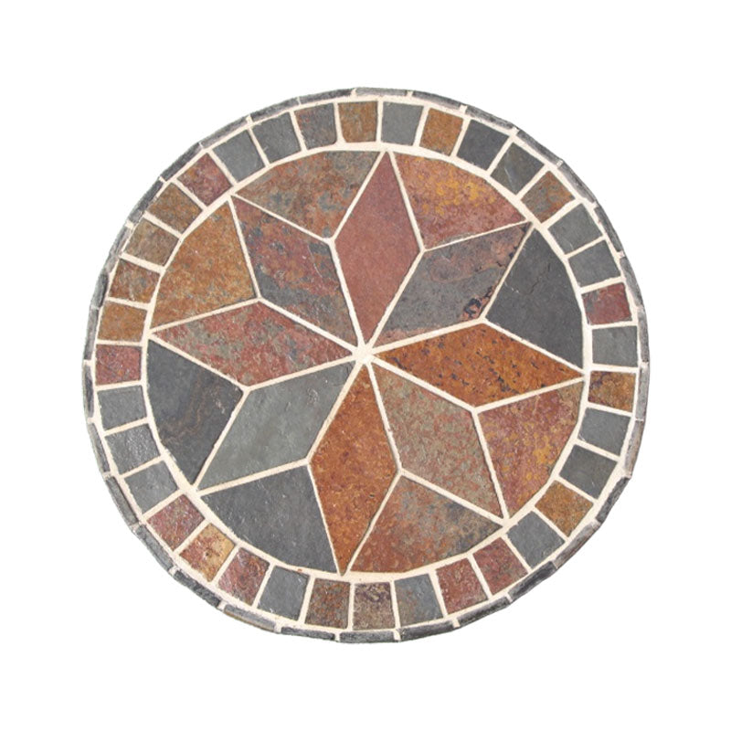 Hand-Cut Natural Stone Mosaic Stepping Stone for Yard & Patio