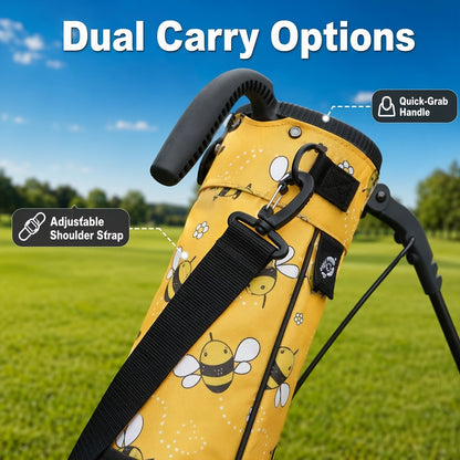 Lightweight | Unisex Golf Stand Bag Featuring a Retractable Stand to Secure Clubs | A Compact Design Suitable for Course Use.