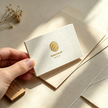 Personalized and custom-designed business card creation service with customized text information layout.
