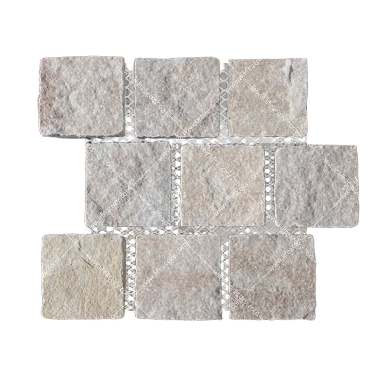 White Quartz Small Cube Paving Stone