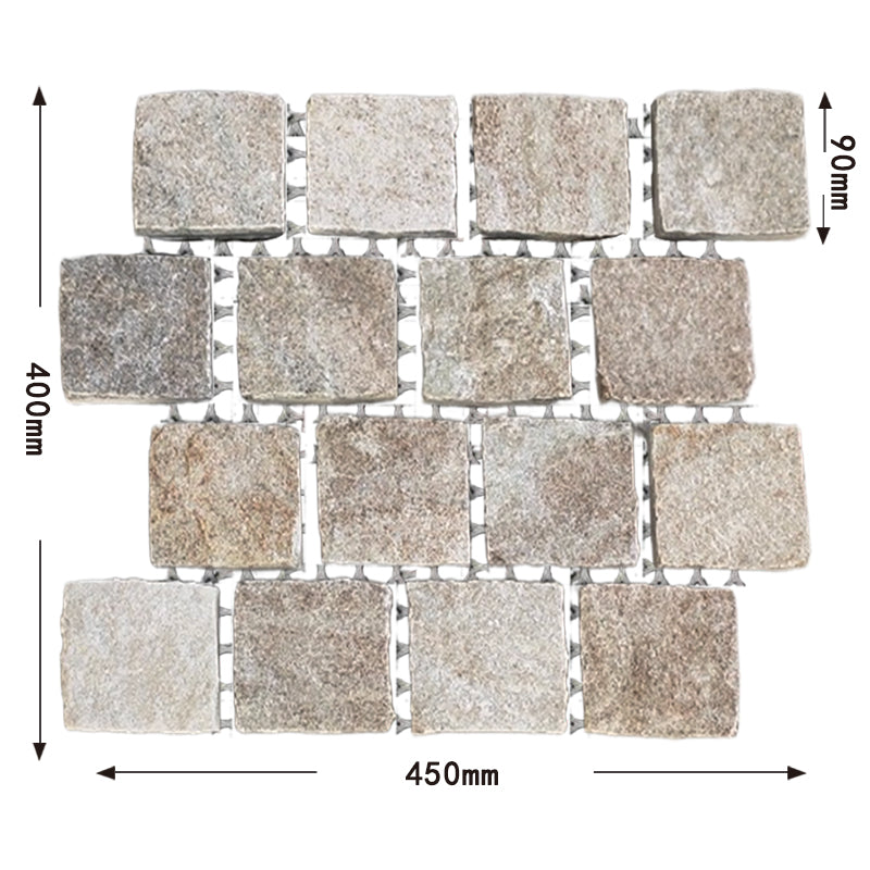 Natural stone small square bricks for outdoor courtyards and terraces, non-slip and wear-resistant floor tiles