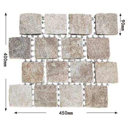 Natural stone small square bricks for outdoor courtyards and terraces, non-slip and wear-resistant floor tiles