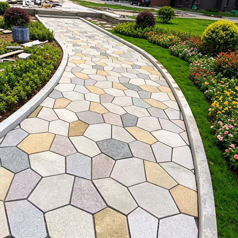 Ice-crack patterned irregular mesh cultural stone courtyard villa park paving tiles