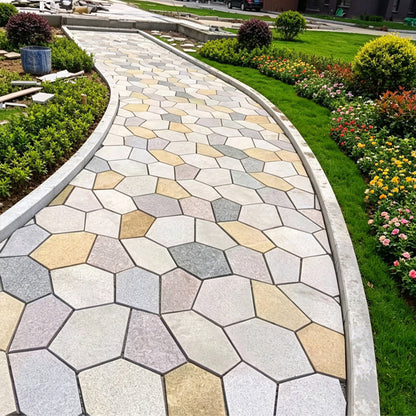 Ice-crack patterned irregular mesh cultural stone courtyard villa park paving tiles