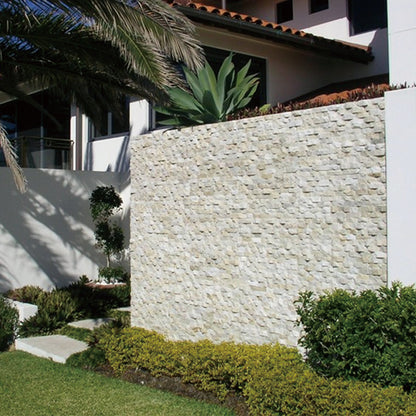 White natural cultured stone is suitable for courtyard terraces.