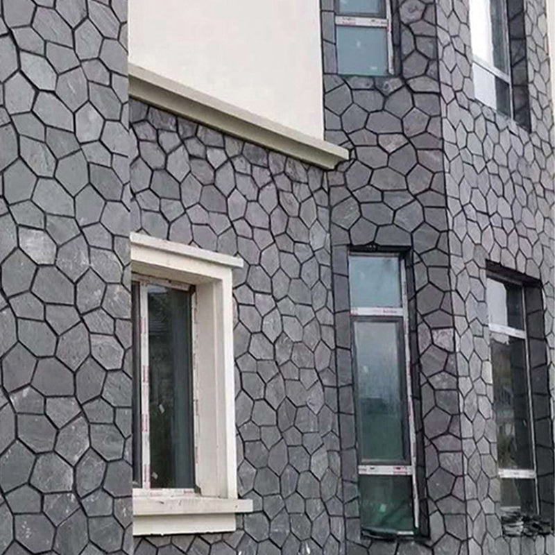 Black ice-crack patterned irregular mesh cultural stone courtyard villa park paving tiles