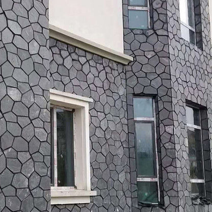 Black ice-crack patterned irregular mesh cultural stone courtyard villa park paving tiles