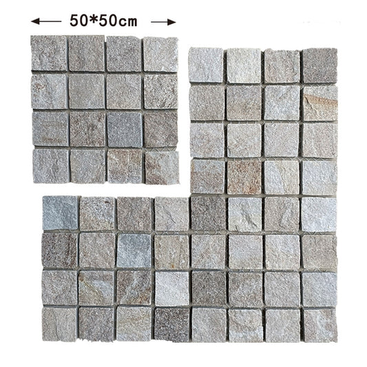 Natural stone small square bricks for outdoor courtyards and terraces, non-slip and wear-resistant floor tiles