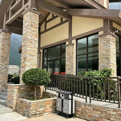 Yellow wood-grain cement cultured stone for villa courtyard exterior walls and indoor/outdoor decoration.