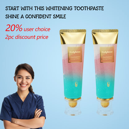 Two-tone toothpaste, oral care, teeth cleaning, fresh breath, whitening effect, anti-cavity function, mint flavor, fruit flavor, unique design, stylish appearance, convenient use, a must-have for families, daily necessities.