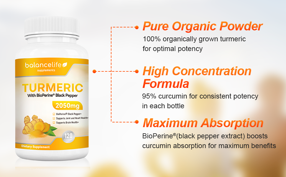 Natural organic turmeric supplements with pure ingredients and no additives promote joint health, comfort and mobility.