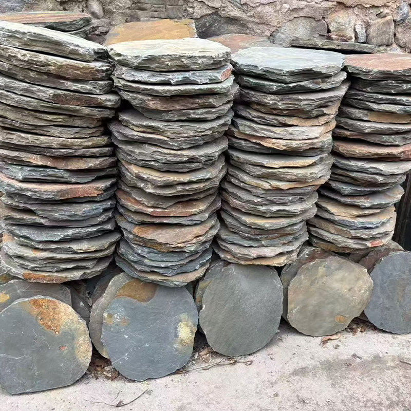 Hand-Cut Natural Stone Mosaic Stepping Stone for Yard & Patio