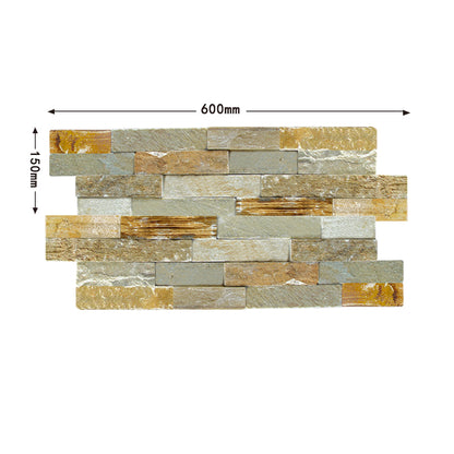 Yellow Wood Grain Natural Cultured Stone | Creative Decorative Stone | Suitable for Indoor and Outdoor Garden Floors and Walls.