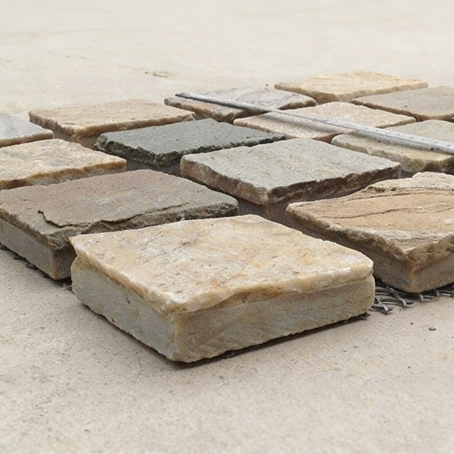 Natural stone small square bricks for outdoor courtyards and terraces, non-slip and wear-resistant floor tiles