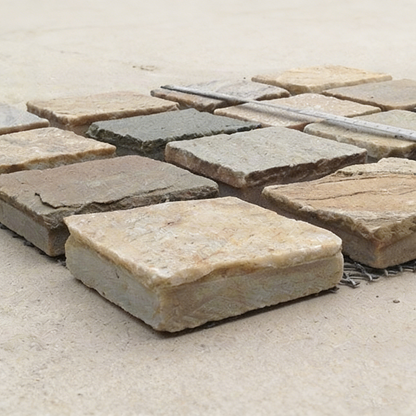 Natural stone small square bricks for outdoor courtyards and terraces, non-slip and wear-resistant floor tiles