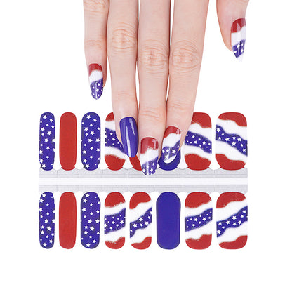 16 - piece Stripe Nail Stickers for American Independence Day, In - stock American - style Nail Decals