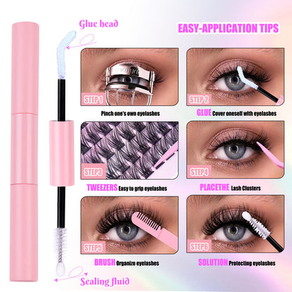 Large Capacity DIY Eyelash Glue Kit Natural Thick False Eyelashes