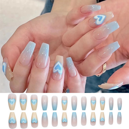 24-Piece Long Removable Press-On Nail Art | Fashion-Forward False Nails