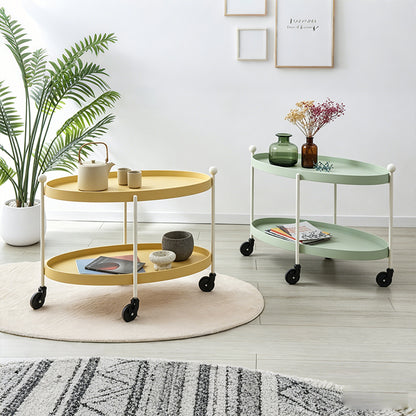 Nordic-Style Mobile Cart Living Room Sofa Side Storage Table Minimalist Home Decor with Wheels Multi-Purpose Coffee Table