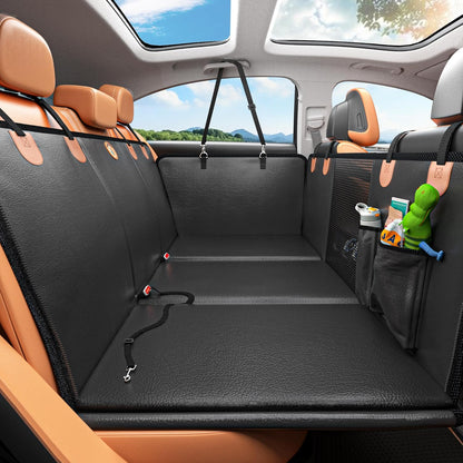 Back Seat Extender for Dogs | Waterproof Dog Car Seat Cover | With Hard Bottom | 2025 Upgraded Material | Anti-Scratch | Safer | Easy to Use and Clean | Holds 400lbs