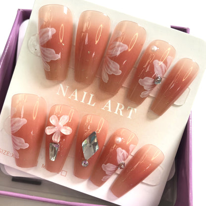24-Piece French Manicure Dream Pearl Wearable Nails | Elegant Romantic Nail Art