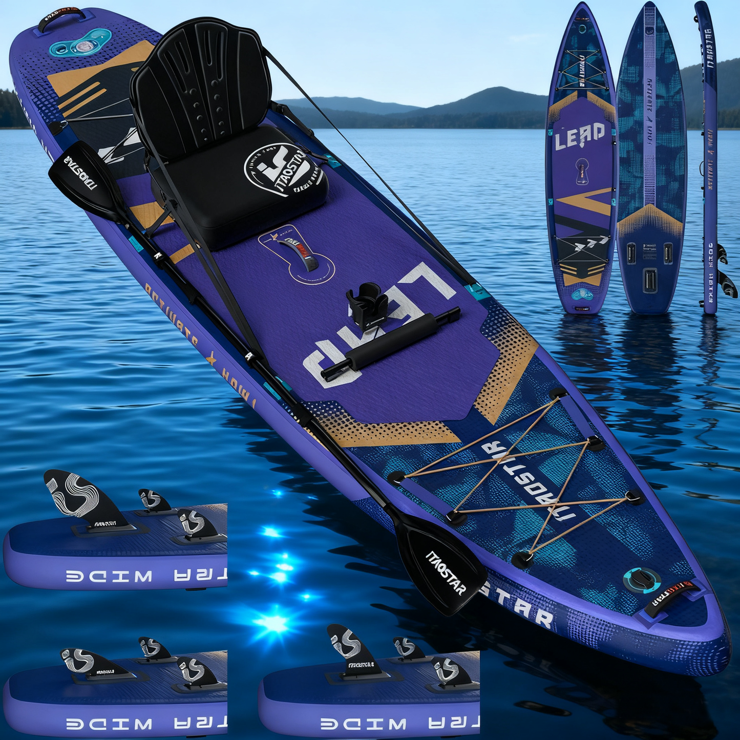 LEAD 11‘×33" / 12’×35" INFLATABLE STAND UP PADDLE BOARD | PREMIUM SUP BOARD KIT | ULTRA STABLE PADDLEBOARD FOR ADULTS