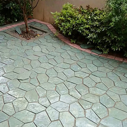 Ice-crack patterned irregular mesh cultural stone courtyard villa park paving tiles