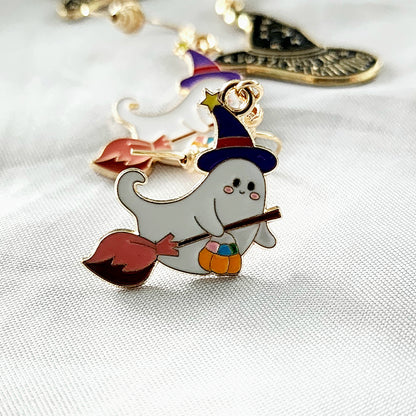 Halloween Personalized Cartoon Horror Funny Women's Halloween Earrings Delicate unique Magic Hat Ghost Party Earrings Pendants