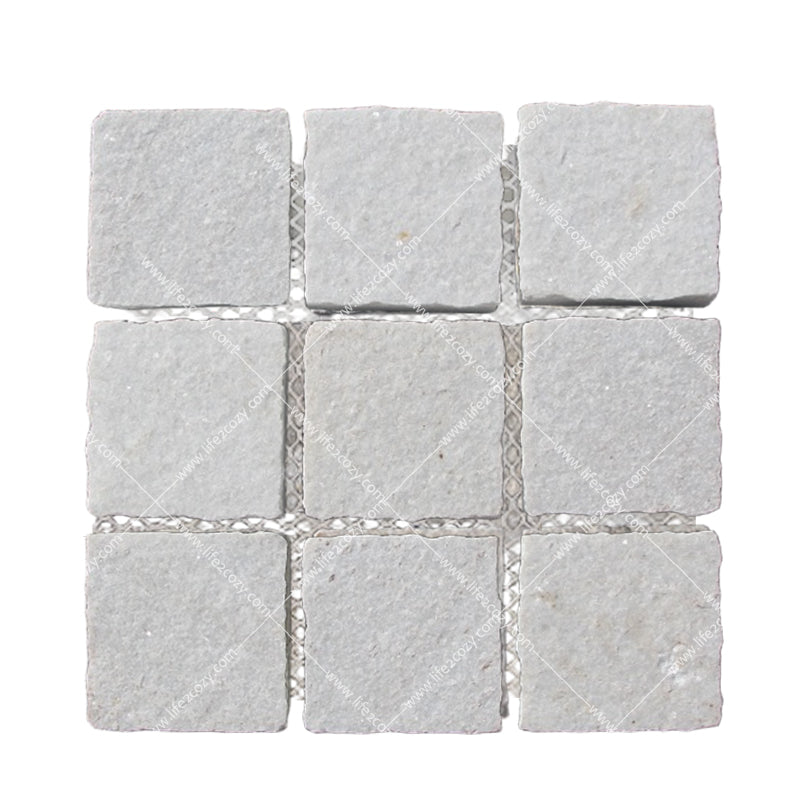 White Quartz Small Cube Paving Stone