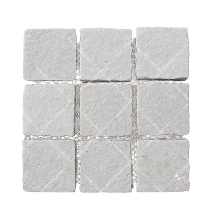White Quartz Small Cube Paving Stone