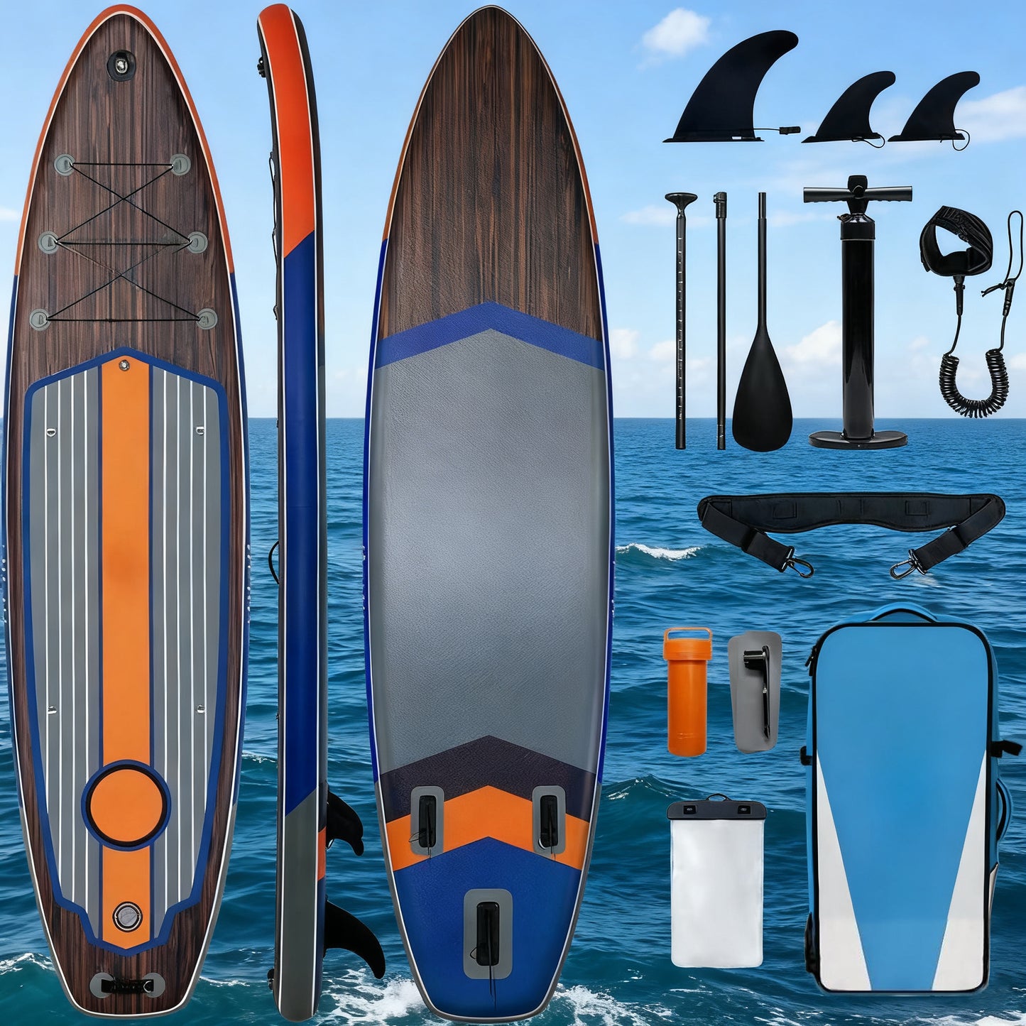 EXTRA WIDE INFLATABLE PADDLE BOARD | 11'×34"×6" DIMENSIONS | STAND UP PADDLE BOARD FOR ADULTS | SUP ACCESSORIES | CAMERA MOUNT