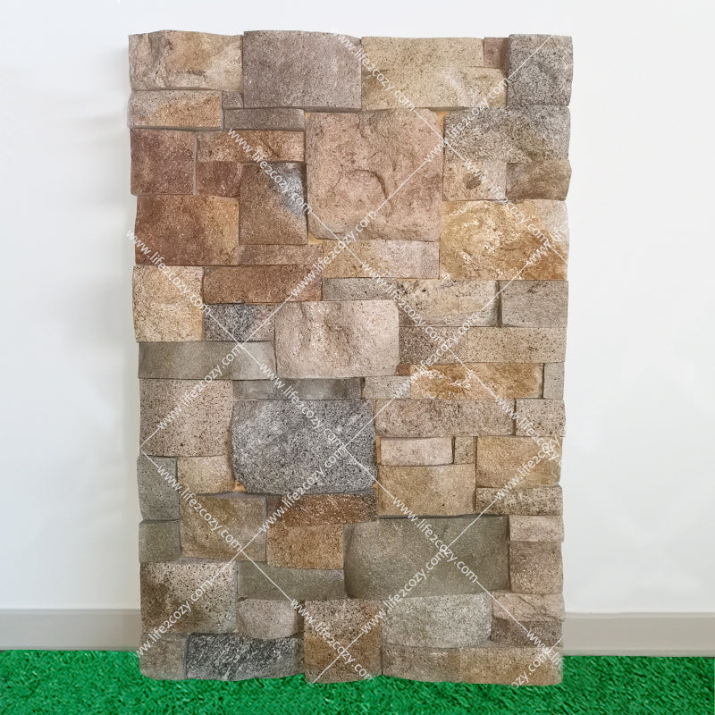 Modular river pebble wall stone paving stone fireplace wall molding wall