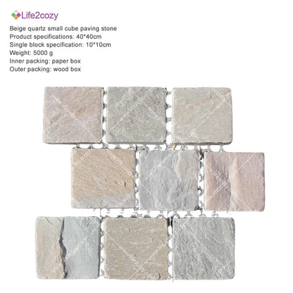 Beige quartz small cube paving stone