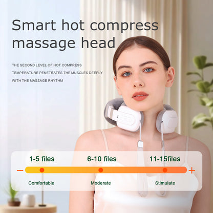 New upgraded neck and shoulder massager, multi-position hot compress shawl massager, imitation acupressure kneading, deep relaxation of trapezius muscles, pain relief, suitable for waist, arms and legs