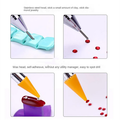 1-Piece Crystal Double-Headed Rhinestone Picker Pen
