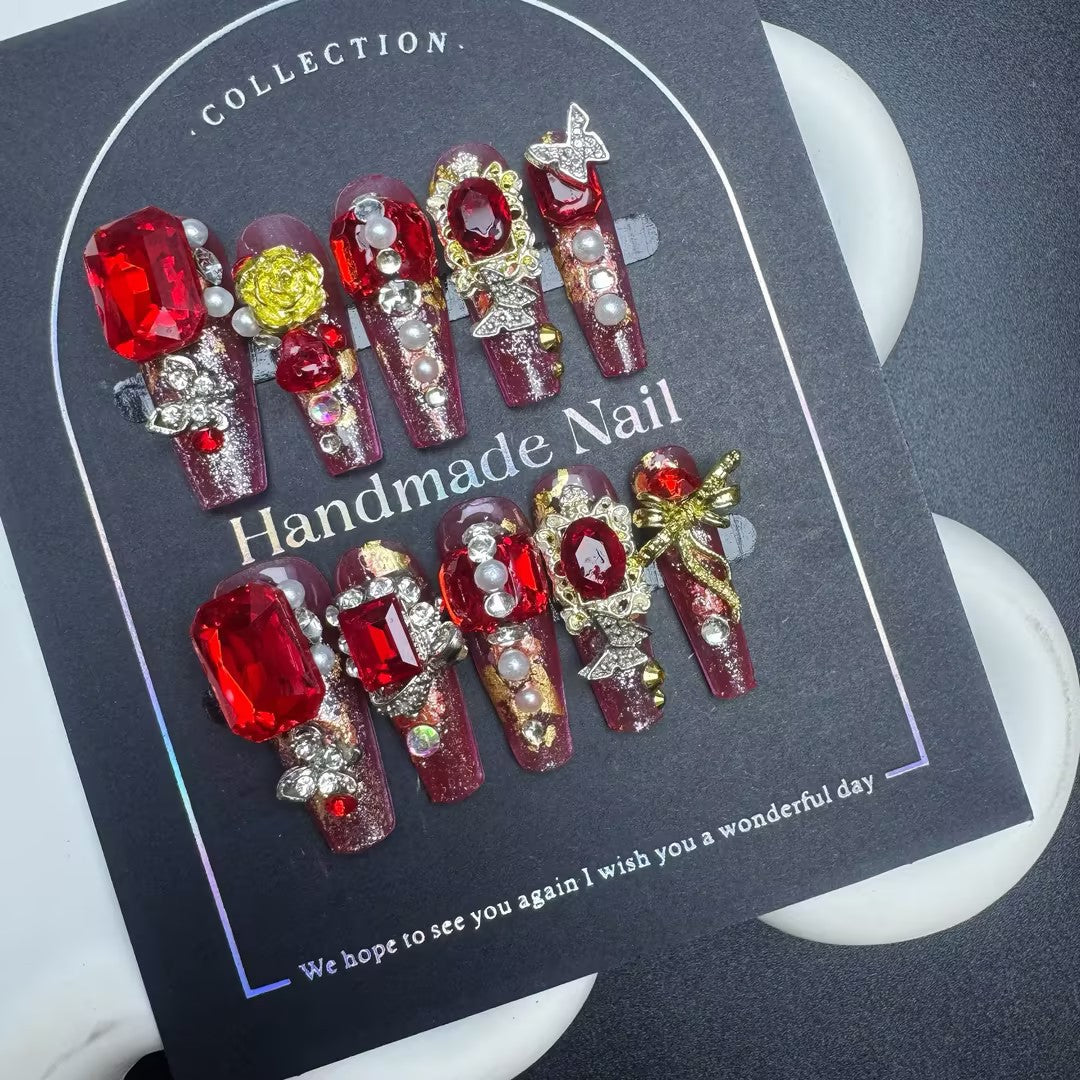 Wearable Nails Pure Handmade Nail Pieces Factory Wholesale Cross-border European American Japanese Korean Women's High-end Nail Art DIY Jewelry Patches