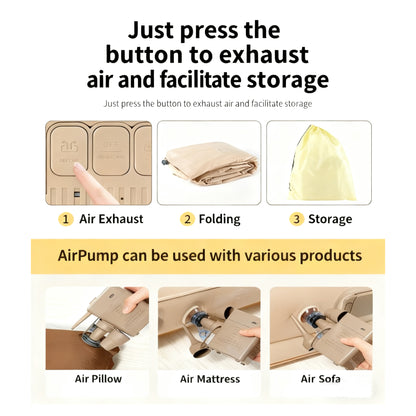 2-Person Flocked Air Mattress Set | 195×150×25cm Dimensions | Electric Pump Included | Full Kit (Bags Pillows Patches)