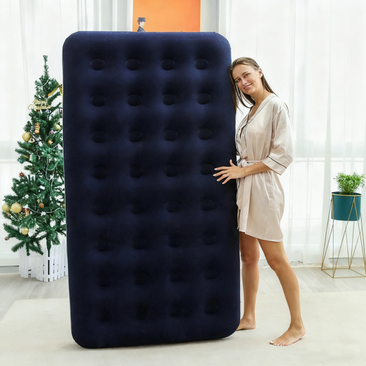 Single/Double Inflatable Air Mattress | Air Bed With Built-In Electric Pump | Camping Airbed | Integrated Pillow & Storage Bag
