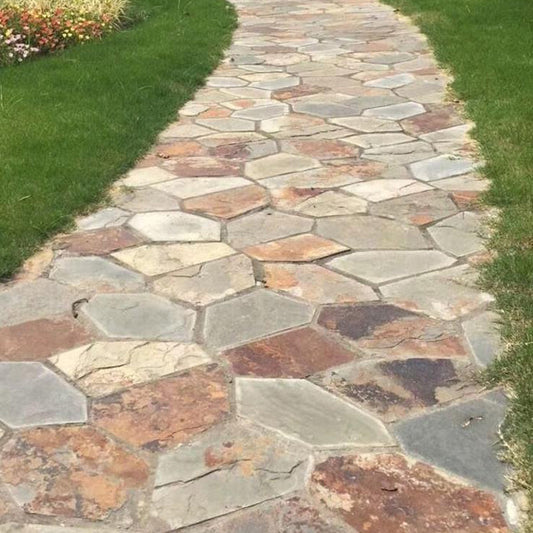 Rustic Rust-colored Mesh Stacked Stone for Landscape Garden Small Path Border & Decorative Wall