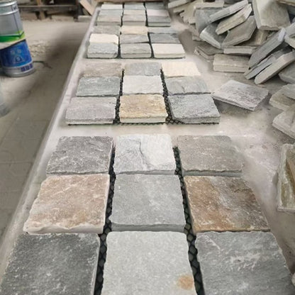 Natural stone small square bricks for outdoor courtyards and terraces, non-slip and wear-resistant floor tiles