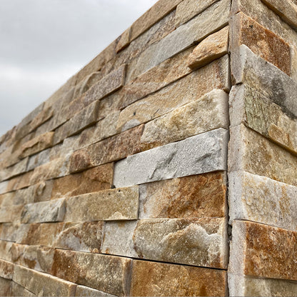 Yellow Wood Grain Natural Cultured Stone | Creative Decorative Stone | Suitable for Indoor and Outdoor Garden Floors and Walls.