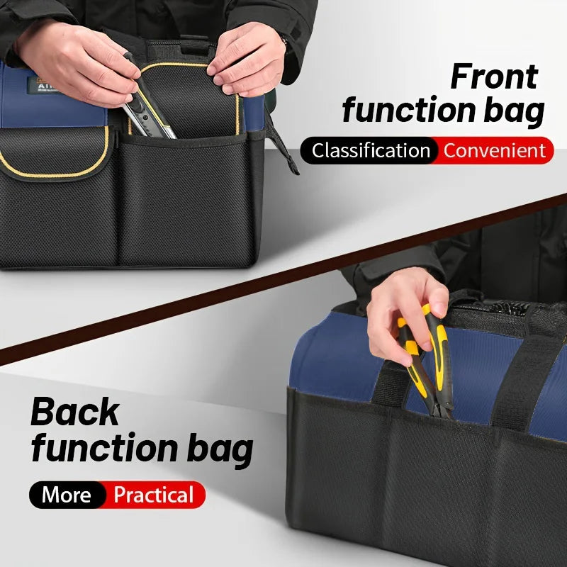 18 Inch Multifunctional Tool Bags 1680D Oxford Cloth Electrician Bags Waterproof and Wear-Resistant High Capacity Storage Bags