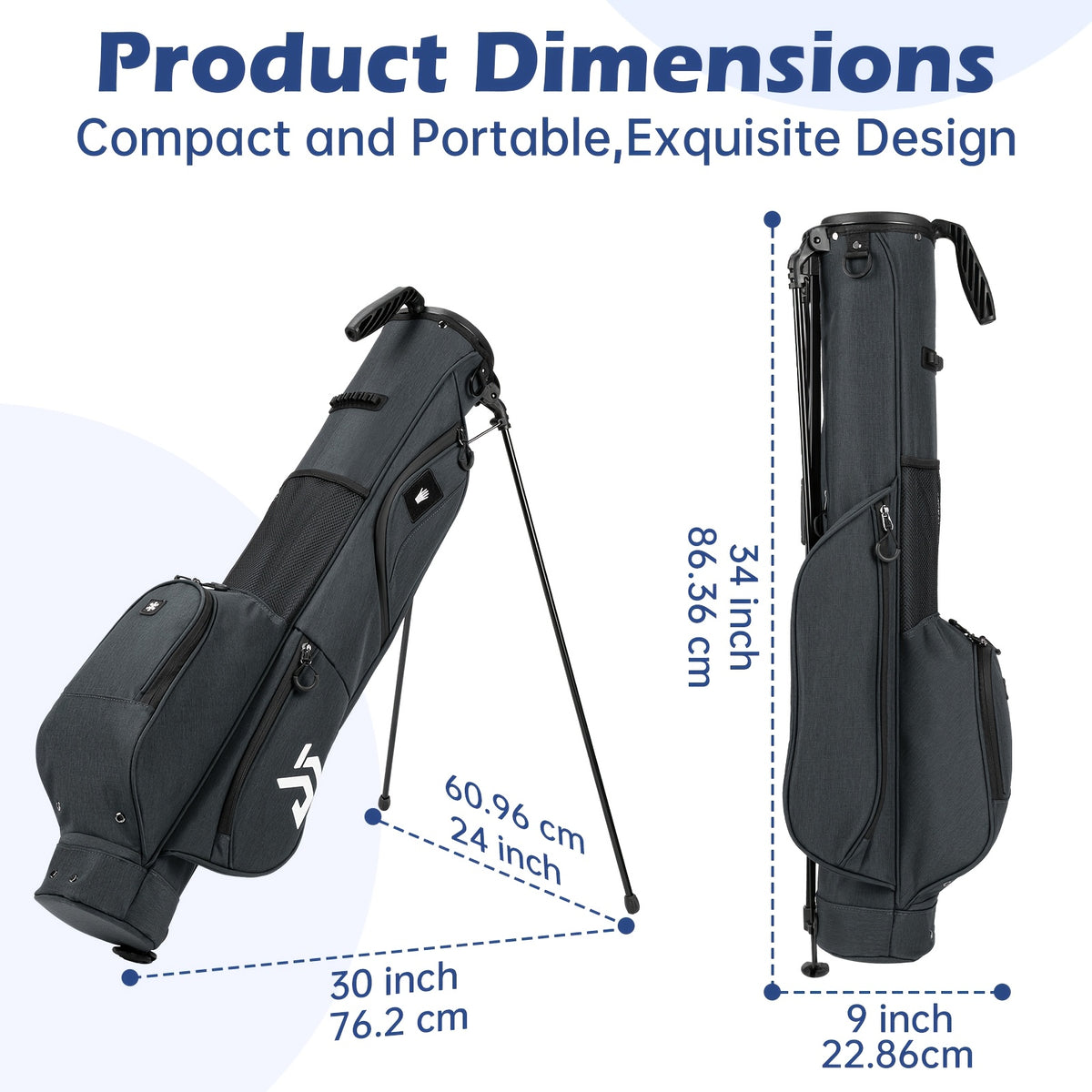 Lightweight Golf Stand Bag – 3-Way Divider with Cooler Pocket – Holds 6–8 Clubs – Unisex – Portable Bag for Driving Ranges and Par-3 Courses