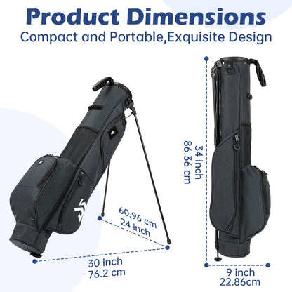 Lightweight Golf Stand Bag – 3-Way Divider with Cooler Pocket – Holds 6–8 Clubs – Unisex – Portable Bag for Driving Ranges and Par-3 Courses