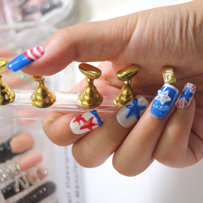 Independence Day Exclusive Handmade Wearable Fake Nails | Factory Direct Patriotic Nail Art