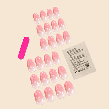 24Pcs/Set Short Oval Wearable False Nails | Women’s Fashion Nail Art