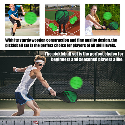 Pickleball Paddle Set of 2 | 4 Pickleballs Included - Sports Accessory Kit