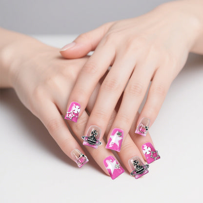 Luxurious gem-studded manicure, noble and elegant, full of aura